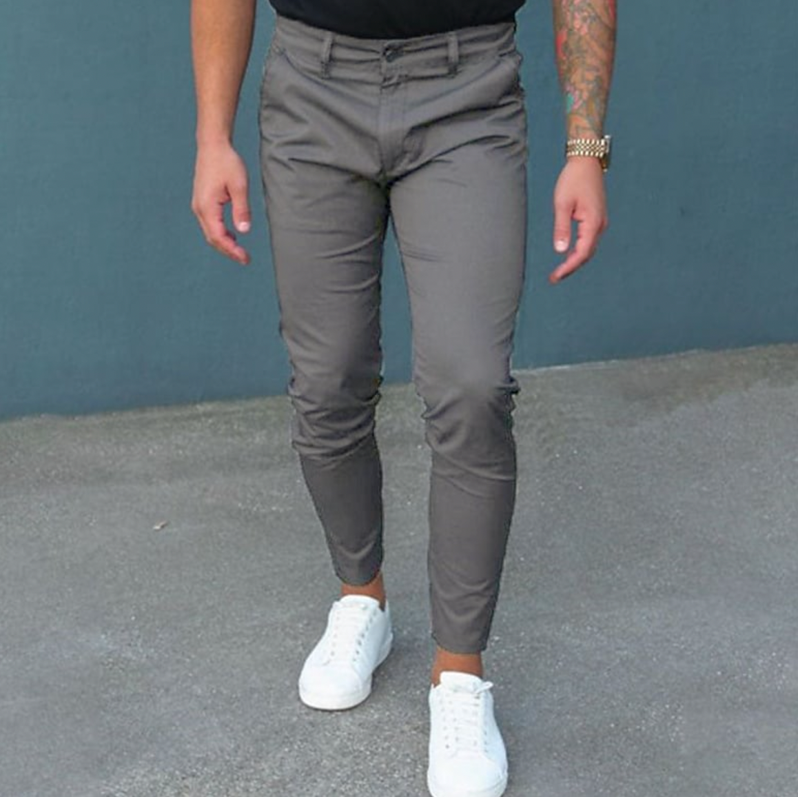 Herren Slim-Fit Hose, Einfarbig