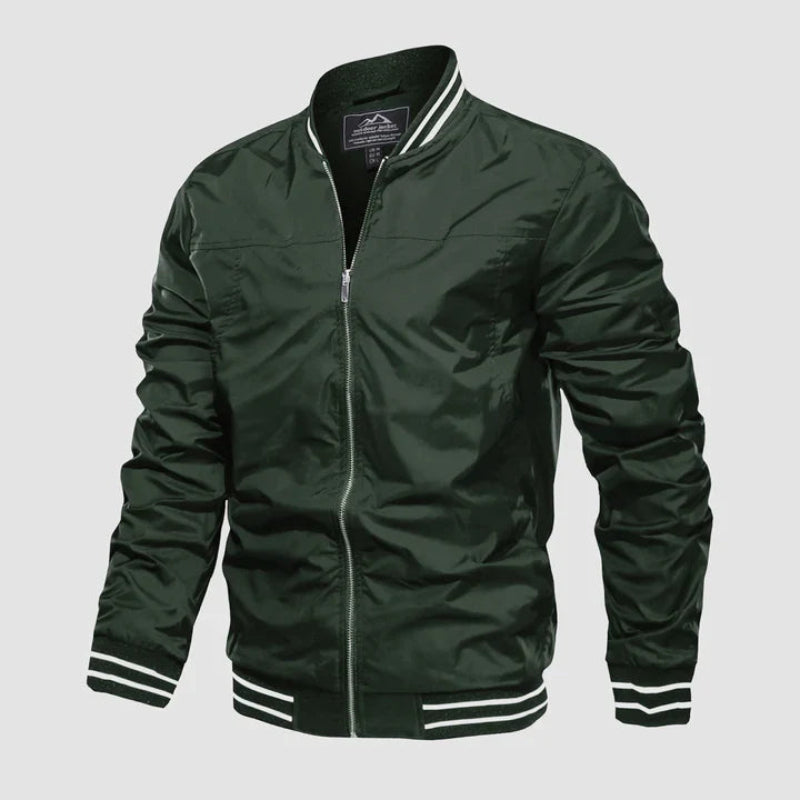 Herren Jacke mit Reißverschluss und Niedrigem Kragen