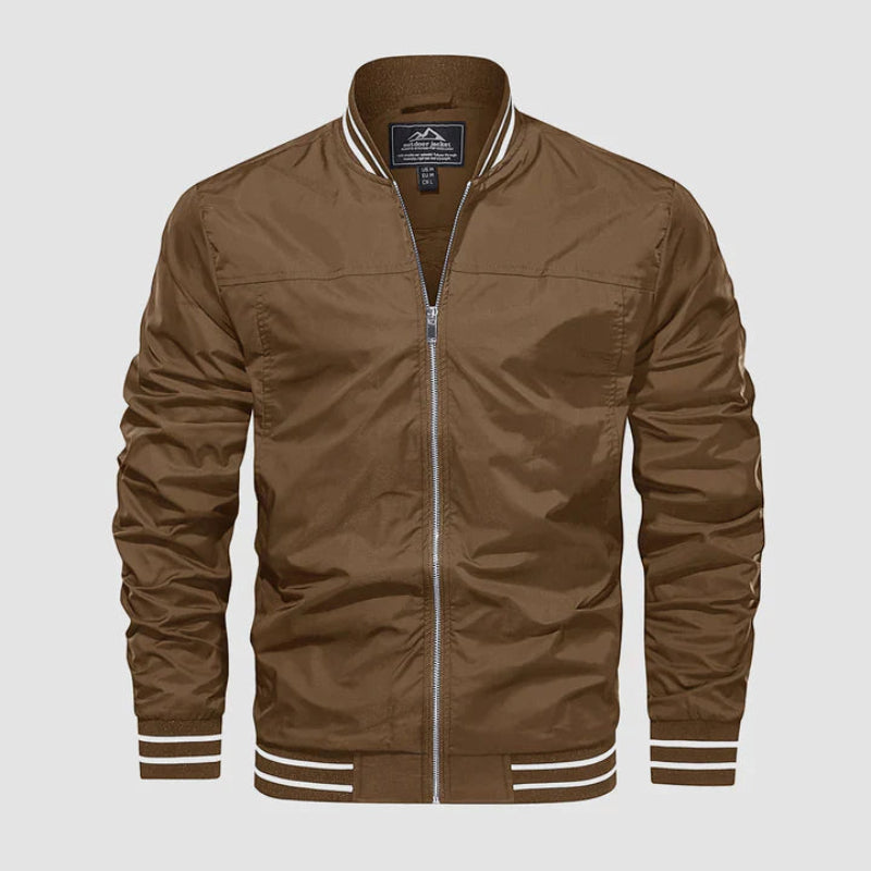 Herren Jacke mit Reißverschluss und Niedrigem Kragen