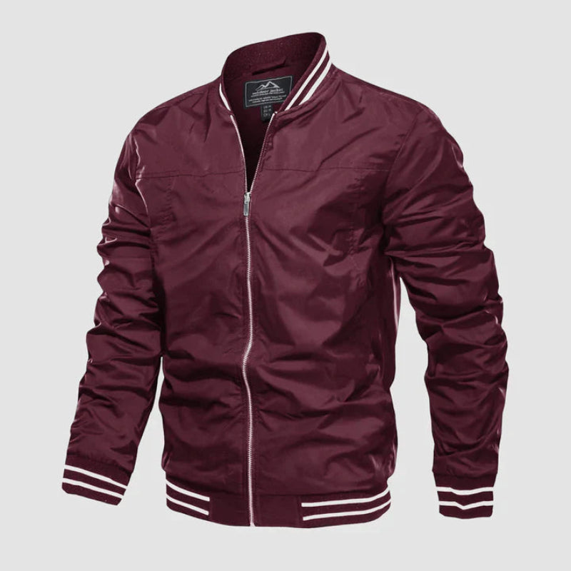 Herren Jacke mit Reißverschluss und Niedrigem Kragen