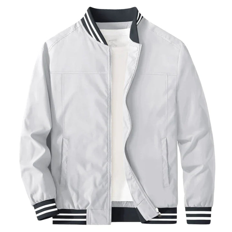 Herren Jacke mit Reißverschluss und Niedrigem Kragen