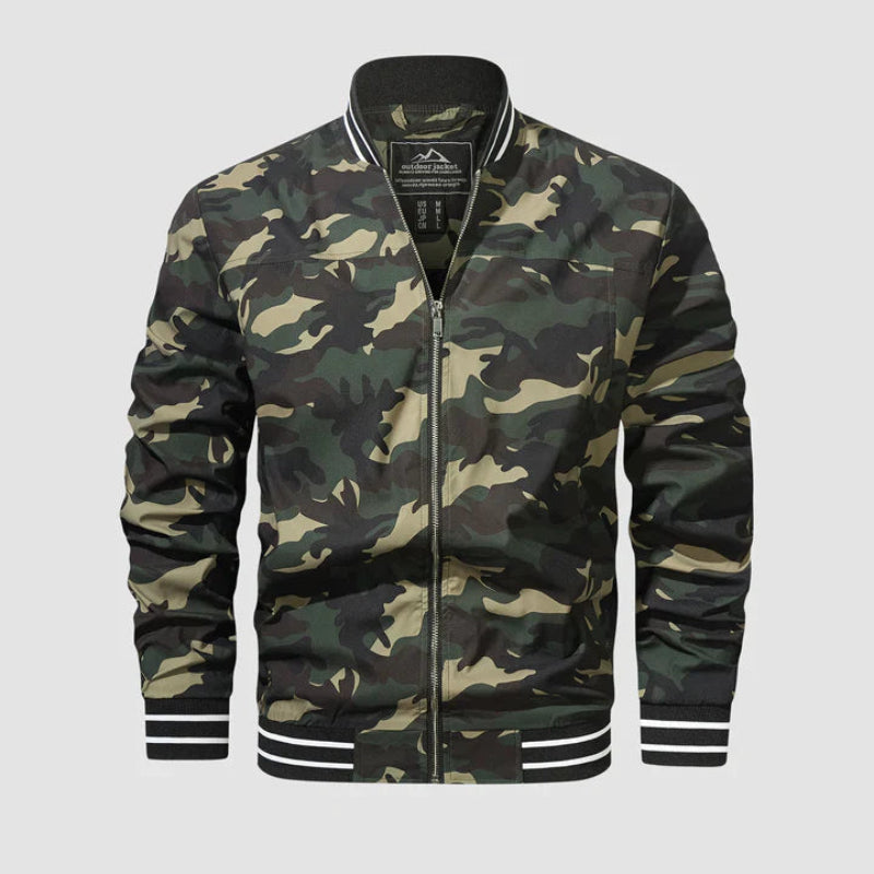 Herren Jacke mit Reißverschluss und Niedrigem Kragen