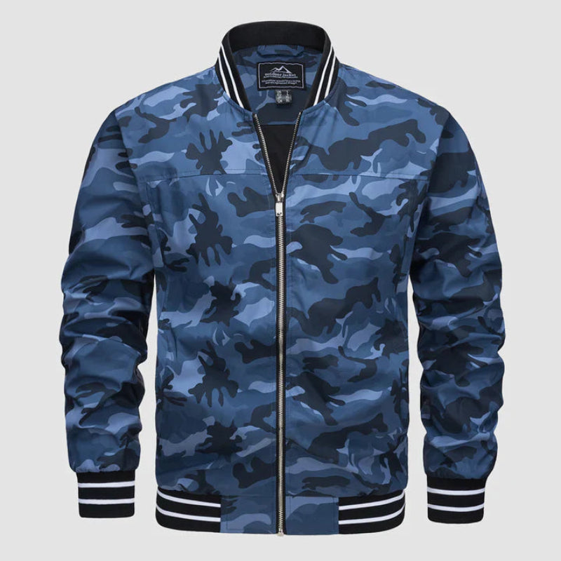 Herren Jacke mit Reißverschluss und Niedrigem Kragen