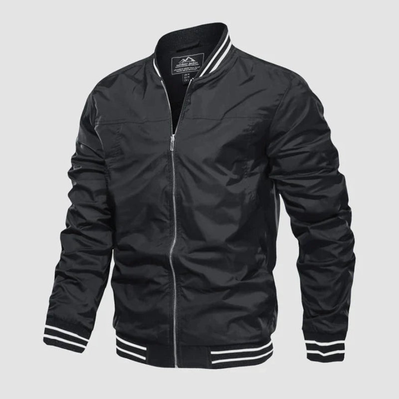 Herren Jacke mit Reißverschluss und Niedrigem Kragen