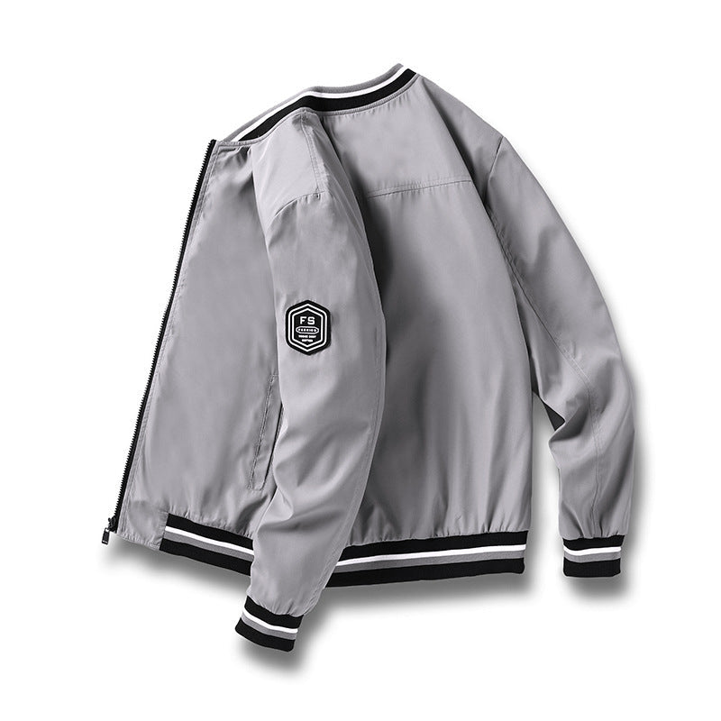 Herren Jacke mit Reißverschluss und Niedrigem Kragen