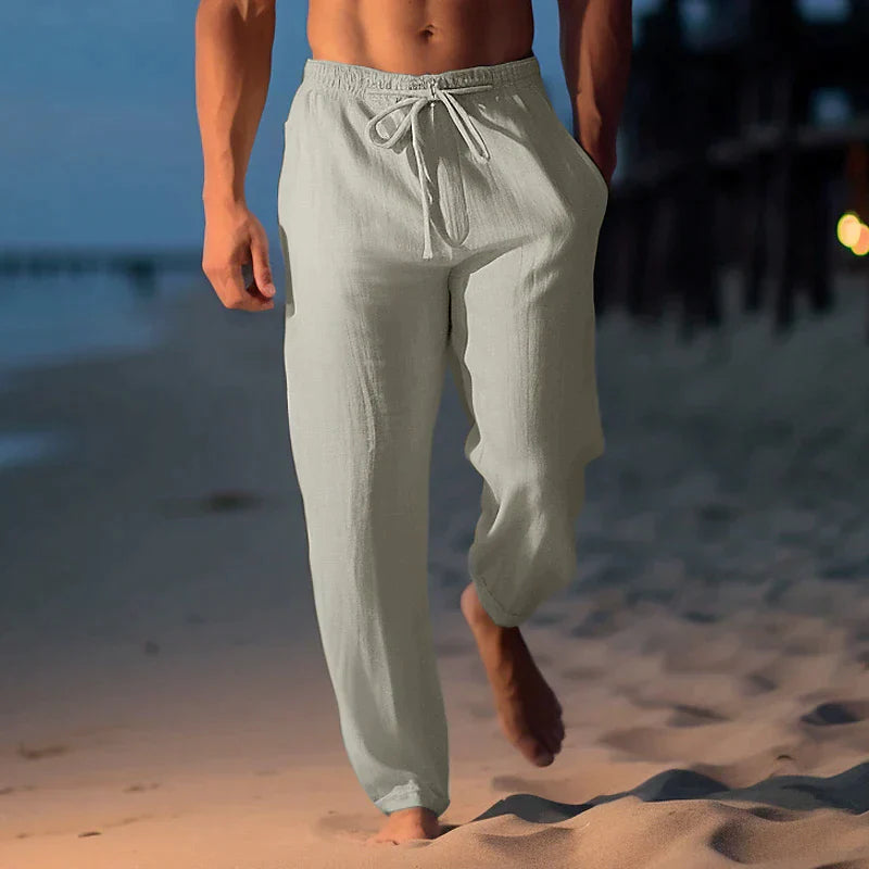 Herren Lockere Hose mit Kordelzug und Elastischem Bund