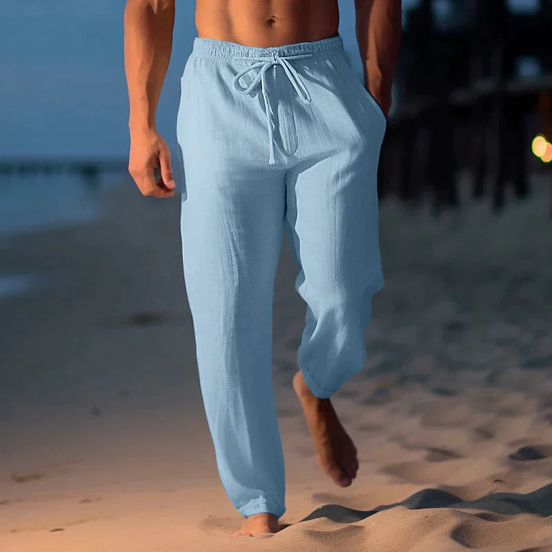 Herren Lockere Hose mit Kordelzug und Elastischem Bund
