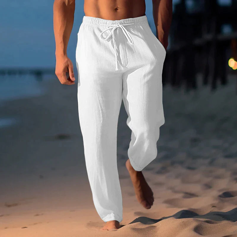 Herren Lockere Hose mit Kordelzug und Elastischem Bund