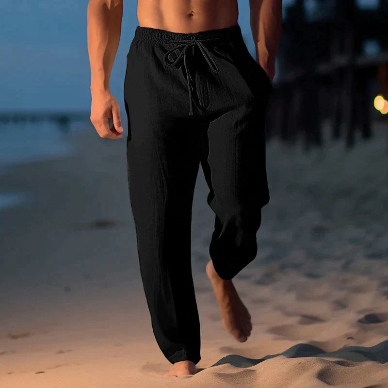 Herren Lockere Hose mit Kordelzug und Elastischem Bund