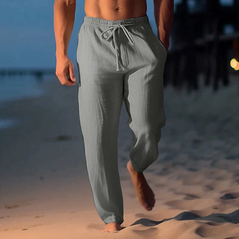 Herren Lockere Hose mit Kordelzug und Elastischem Bund