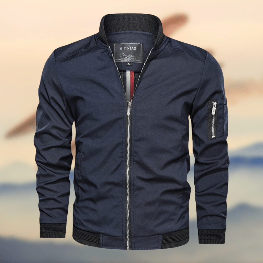 Herren Bomberjacke | Mit Reißverschluss, Einfarbig