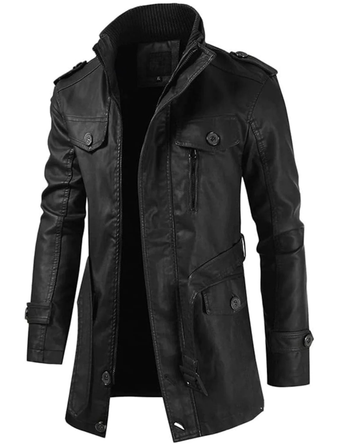 Herren Lange Jacke | Mit Reißverschluss und Taschen