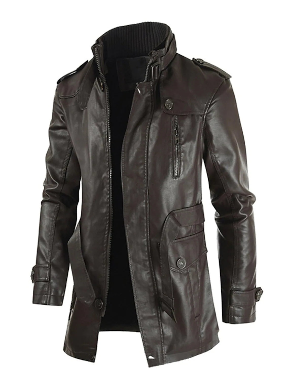 Herren Lange Jacke | Mit Reißverschluss und Taschen
