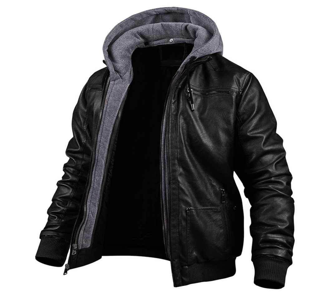 Herren Jacke mit Reißverschluss | Taschen | Kordelzugkapuze