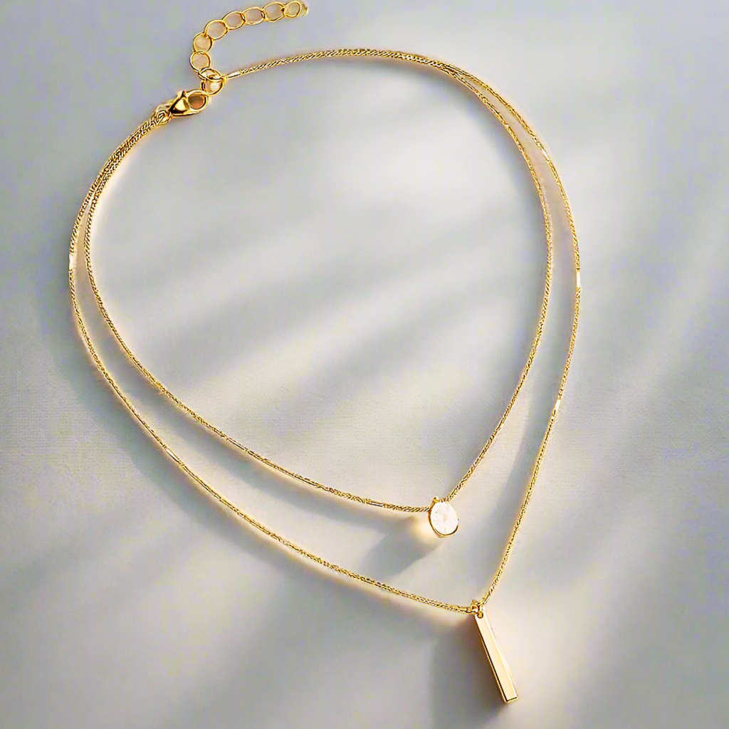 Mehrreihige Halskette mit Anhänger für Damen 0