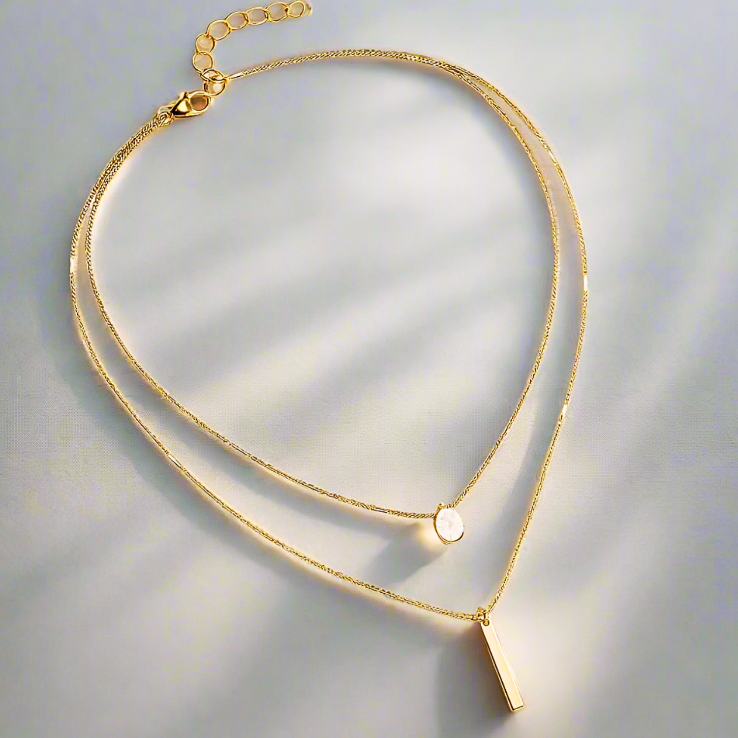 Mehrreihige Halskette mit Anhänger für Damen 0