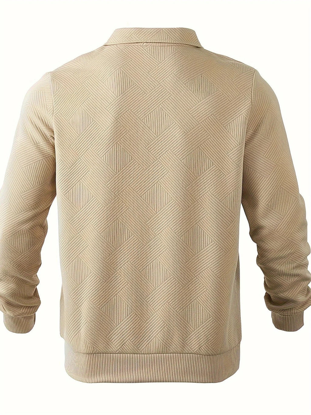 Herren-Strickpullover mit Viertelreißverschluss und geometrischem Muster