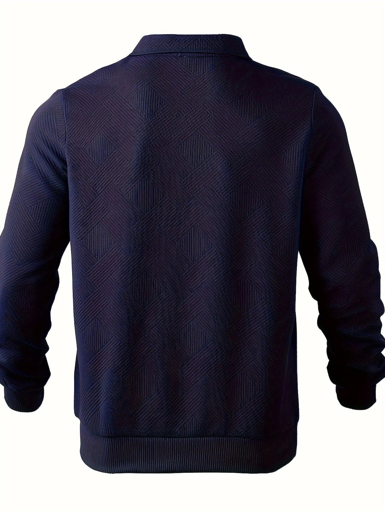 Herren-Strickpullover mit Viertelreißverschluss und geometrischem Muster