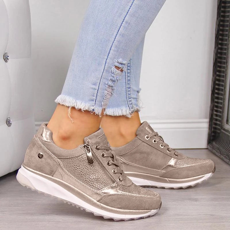 Plateau-Sneaker für Damen mit seitlichem Reißverschluss 1