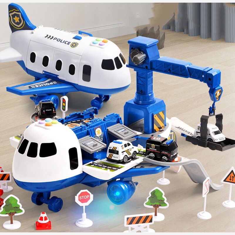 Spielzeug Flugzeug – Set mit Großem Flugzeug und Mini-Baufahrzeugen 5