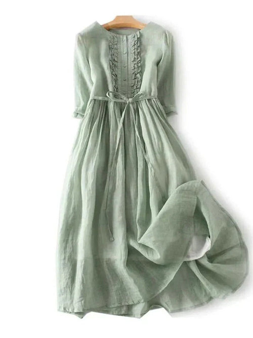 Florales Midikleid mit Bindegürtel für Damen