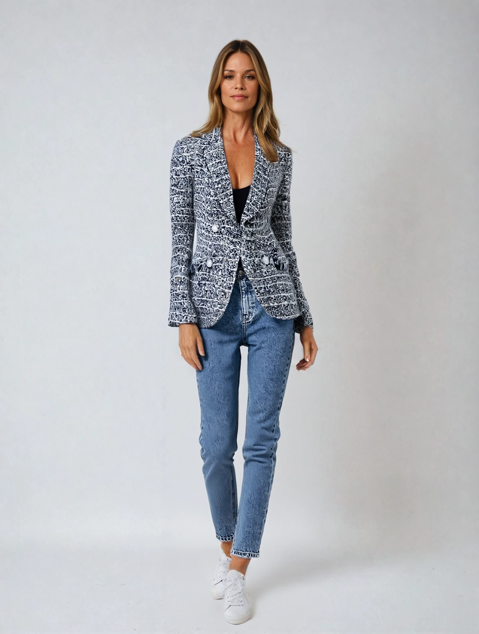 Eleganter Damen-Blazer mit Stehkragen und Knopfverschluss