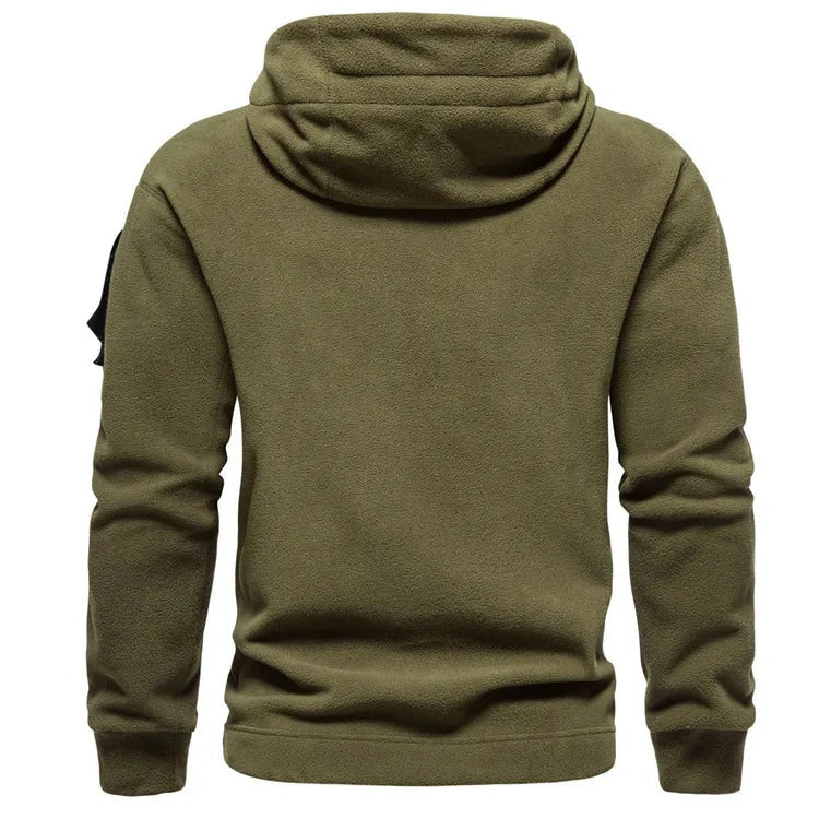 Taktischer Herren-Hoodie mit mehreren Taschen und Reißverschluss