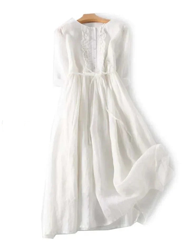 Florales Midikleid mit Bindegürtel für Damen