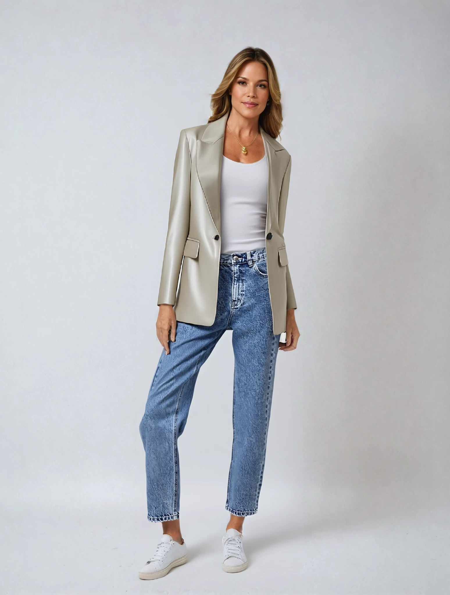 Locker geschnittener Blazer mit Knöpfen für Damen