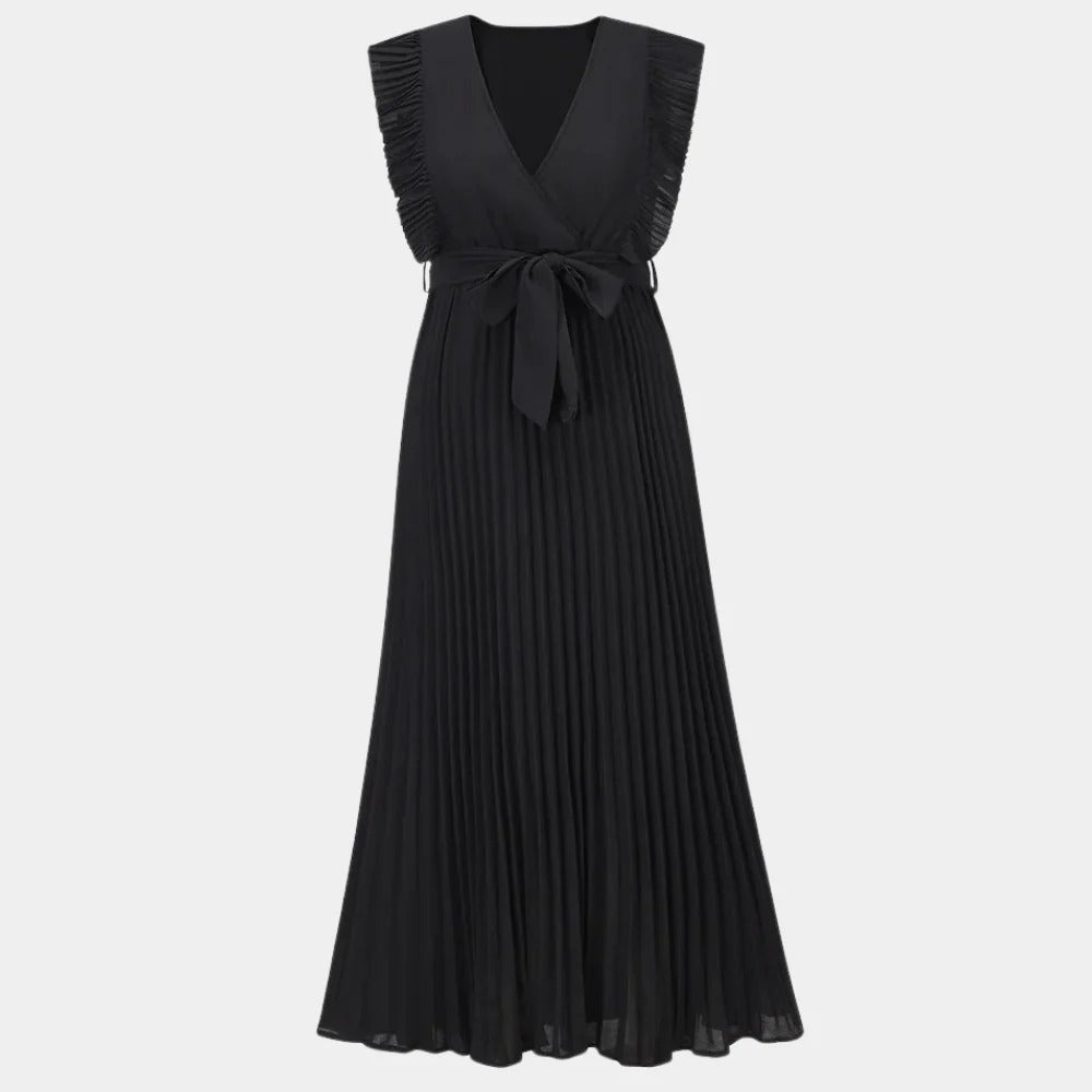 Schulterfreies Midikleid mit Knopfleiste für Damen