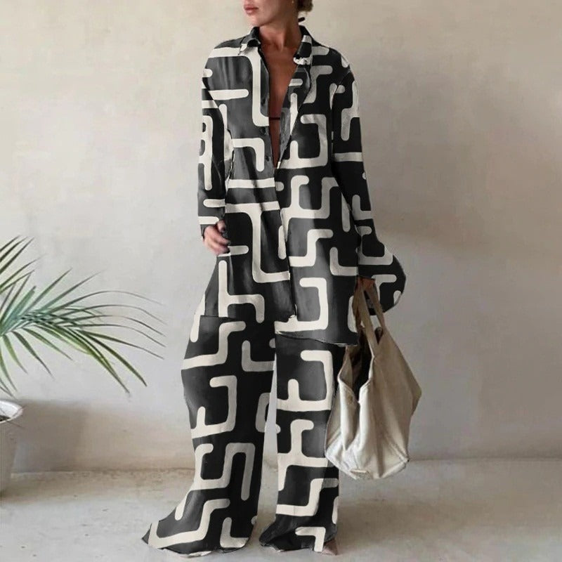 Damen Bedrucktes Sommer Set | Hose & Oberteil