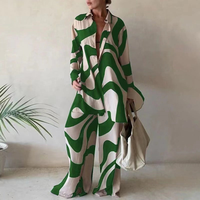 Damen Bedrucktes Sommer Set | Hose & Oberteil