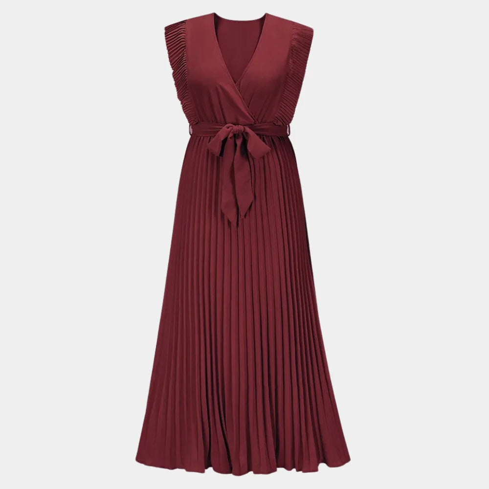 Schulterfreies Midikleid mit Knopfleiste für Damen